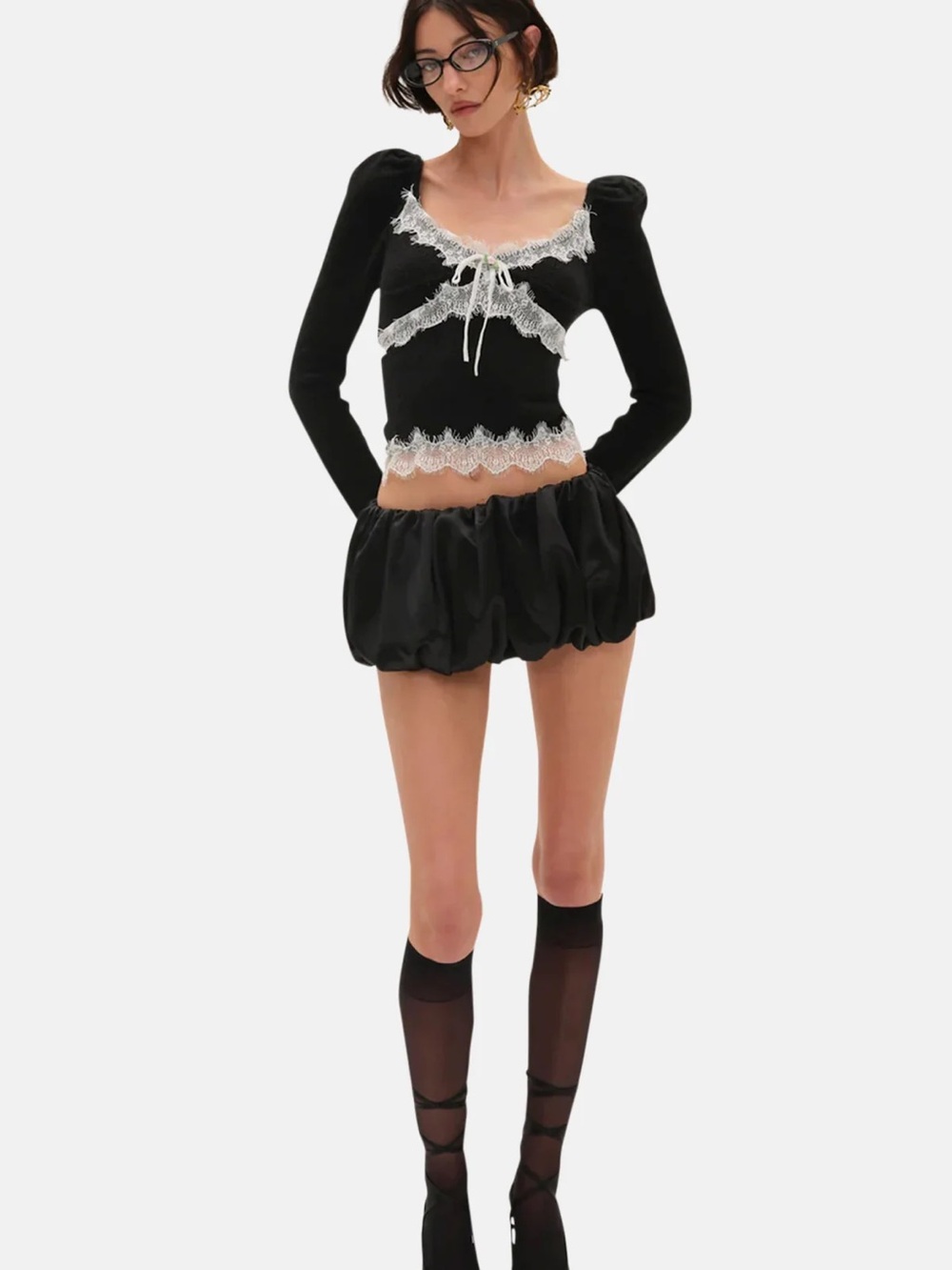 For Love & Lemons Lena Bubble Micro Mini Skirt NWT